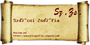 Szücsi Zsófia névjegykártya